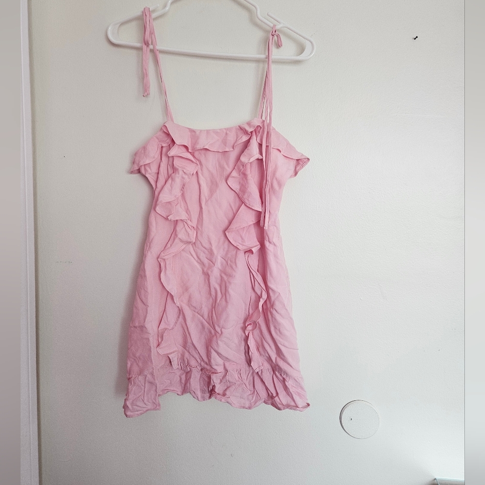 MAJORELLE Pink Ruffle Mini Dress